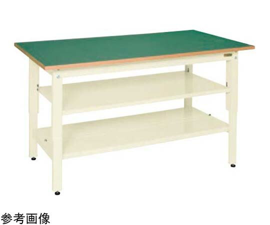 サカエ 軽量立作業台（KD/350kg/サカエリューム天板/H900/中板中棚付）1500×750×900mm アイボリー KD-59FNT2I 1台