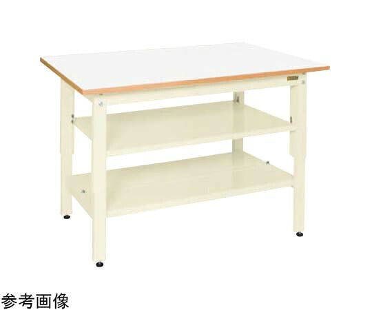 サカエ 軽量立作業台（KD/350kg/サカエリューム天板/H900/中板中棚付）1500×750×900mm アイボリー KD-59FIVT2 1台