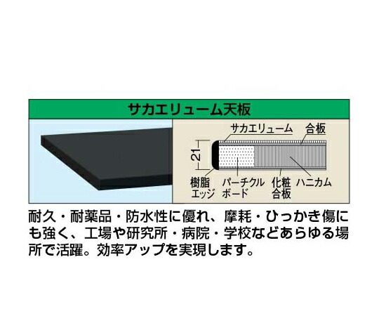 サカエ 軽量用天板 サカエリューム天板 KKシリーズ 1800×900×21mm ダークグレー KK-1890FTCD 1台