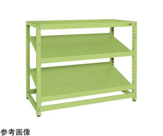 サカエ RKラック傾斜棚タイプ（単体/H1500/3段）1500×750×1500mm グリーン RKN-5753S 1台