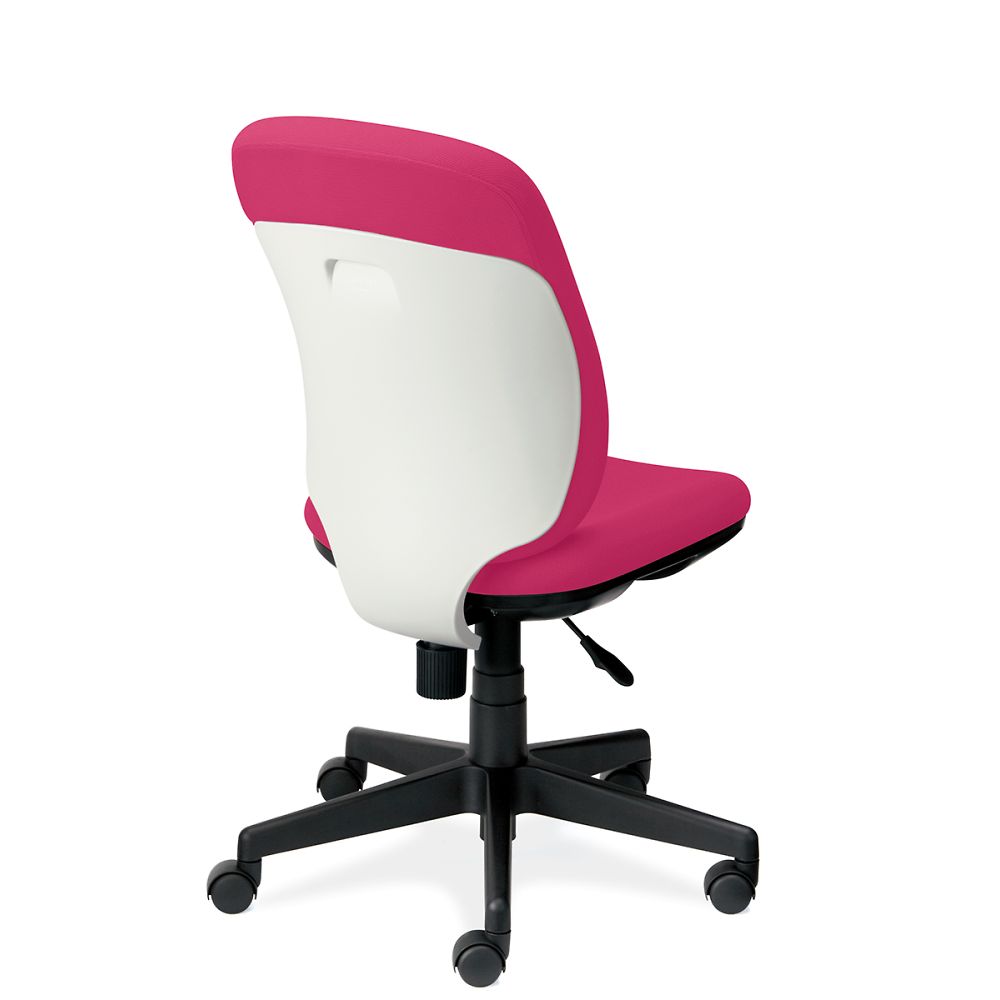 【大型直送商品】プラス プリセア ホワイトシェル 布張り ハイバック 肘なし ピンク KC-K53SL PK 1台