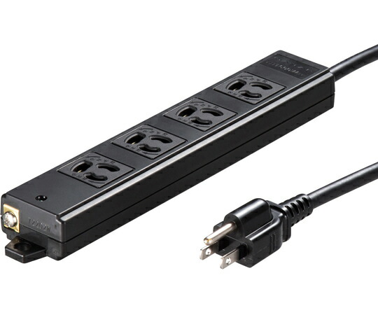 サンワサプライ 工事物件タップ ブラック 3P（抜け止めタイプ）・4個口 TAP-KS4-3BK 1セット