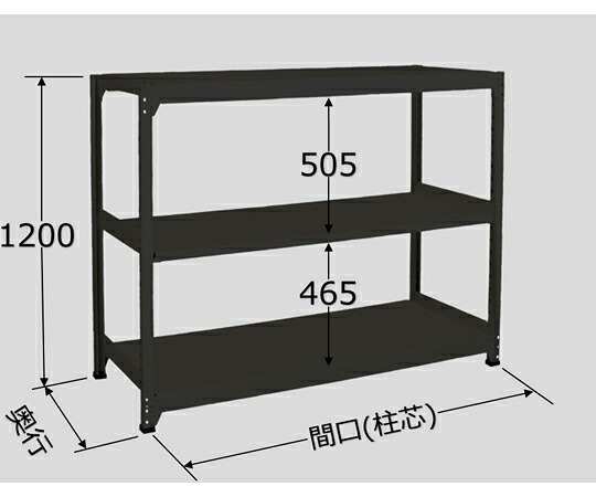 サカエ ラークラック 単体 黒いこと 3段 1230×302×1200粍 RLK-8313 1台 治療機器-医薬品・コンタクト・介護