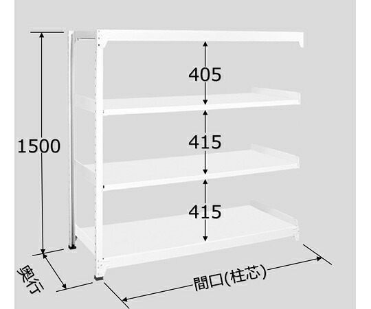サカエ ラークラック 連結 ホワイト 4段 890×452×1500mm RLS-9124R 1台
