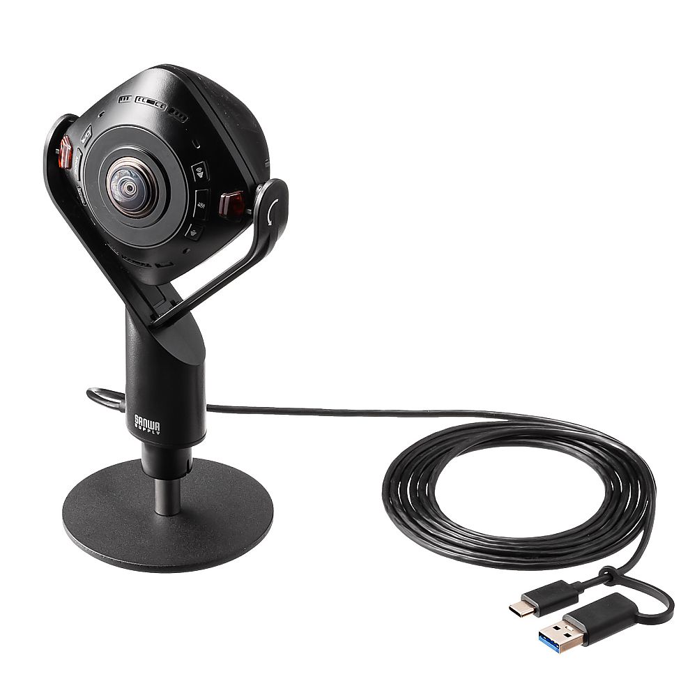 サンワサプライ スピーカー内蔵 360度Webカメラ CMS-V71BK 1個