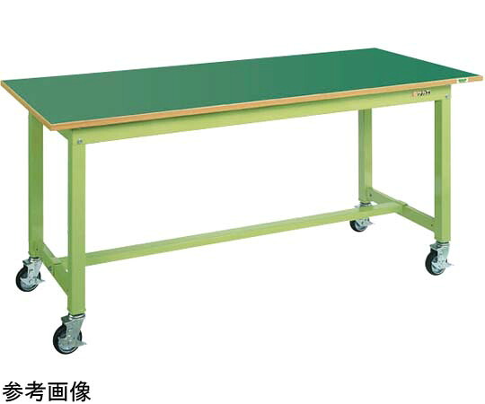 サカエ 中量作業台（KTタイプ 耐荷重300kg サカエリューム天板 H825 キャスター付）W1800×D600×H825mm グリーン KT-683FENB 1個 62,278円