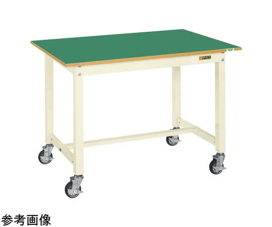 サカエ 中量作業台（KTタイプ 耐荷重300kg サカエリューム天板 H825 キャスター付）W1200×D600×H825mm アイボリー KT-483FENBI 1個