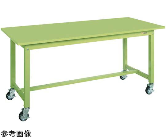 サカエ 中量御役目台（KT印字機 耐荷重300kg スチール写真天板 H825 キャスター付）W1800×D900×H825粍 緑であること KT-703SB 1個