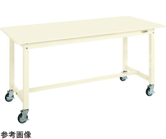 サカエ 中量御役目台（KT印字機 耐荷重300kg スチール写真天板 H825 キャスター付）W1800×D900×H825粍 象牙色 KT-703SBI 1個