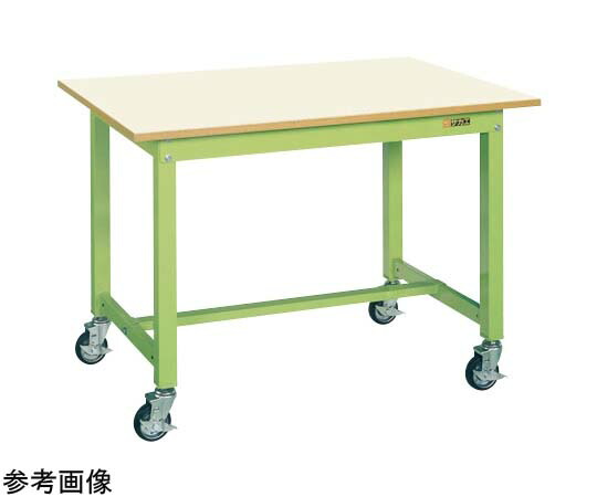 サカエ 中量作業台（KTタイプ 耐荷重300kg メラミン天板 H825 キャスター付）W1200×D750×H825mm グリーン KT-493IGB 1個