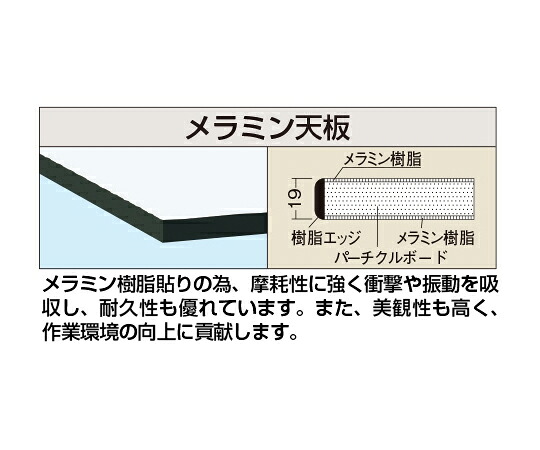 サカエ 軽さ用天板W900×D750×H19粍 KA-9075MTCW 1個