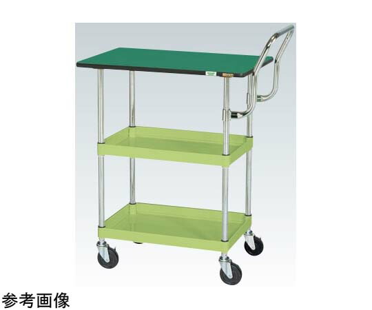サカエ CSパールワゴン（軽量取手ハイタイプ ナイロンウレタン車 天板付）W900×D600×H760mm グリーン CSP-9072LTEHTNU 1個 67,760円