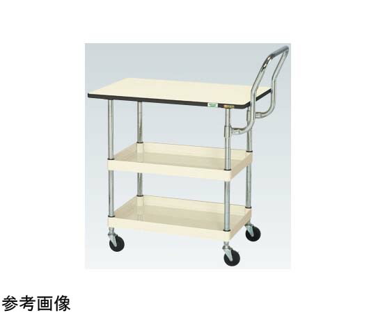 サカエ CSパールワゴン（軽量取手ハイタイプ ナイロンウレタン車 天板付）W900×D600×H760mm アイボリー CSP-9072LPHTNUI 1個 67,760円