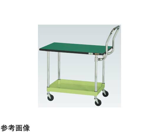 サカエ CSパールワゴン（軽量取手ハイタイプ ナイロンウレタン車 天板付）W750×D500×H620mm グリーン CSP-7561LTEHTNU 1個