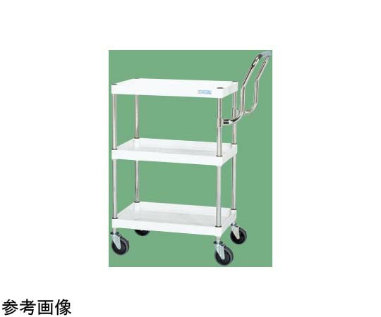 サカエ CSパールワゴン（中量取手ハイタイプ サイレントエラストマー車 H740 3段）W750×D500×H740mm パールホワイト CSP-7573HTSEW 1個