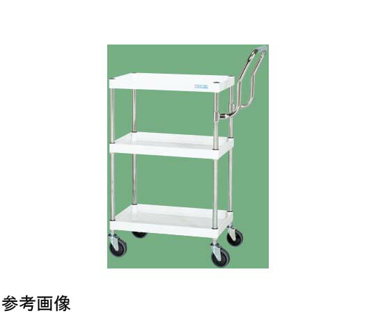 サカエ CSパールワゴン（中量取手ハイタイプ サイレントエラストマー車 H880 3段）W600×D400×H880mm パールホワイト CSP-6083HTSEW 1個