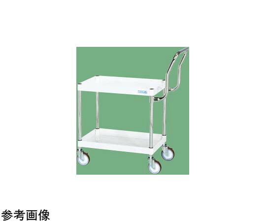 サカエ CSパールワゴン（中量取手ハイタイプ ナイロンウレタン車 H600 2段）W600×D400×H600mm パールホワイト CSP-6062HTNUW 1個