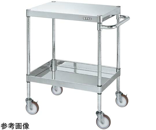 サカエ ステンレスCSパールワゴン（SUS430 ナイロンウレタン車 H800 2段）W750×D450×H800mm CSP4-7482NU 1個