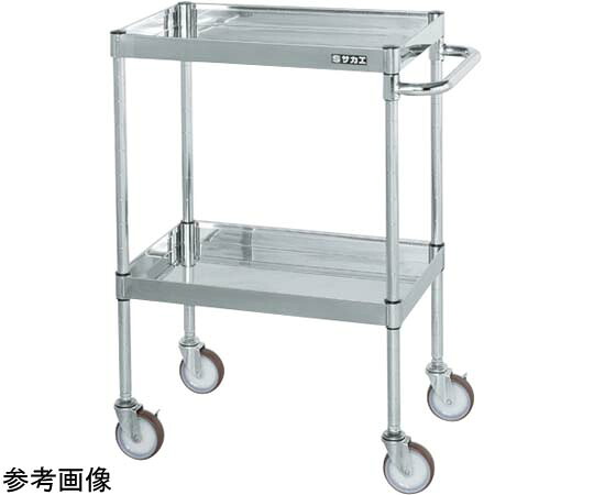 サカエ ステンレスCSパールワゴン（SUS304 ナイロンウレタン車 H880 2段）W900×D600×H880mm 質量 17kg CSP3-9082NU 1個