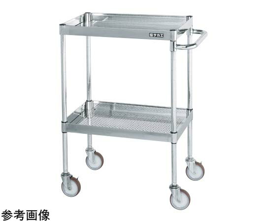サカエ ステンレスCSパールワゴン（SUS304 サイレントエラストマー車 パンチング仕様）W600×D400×H880mm 質量 11kg CSP3-6082PSE 1個