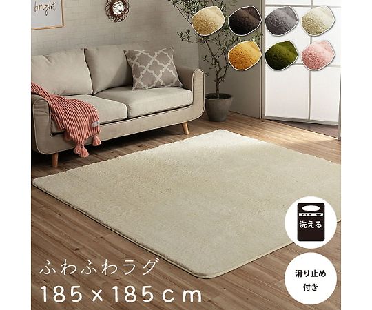 イケヒコ・コーポレーション フィリップ2 カーペット 無地ラグ アイボリー 185×185cm 1280600141203 1枚