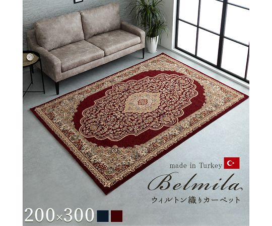 イケヒコ・コーポレーション ベルミラ カーペット ウィルトンカーペット ワイン 200×300cm 1321180280701 1枚