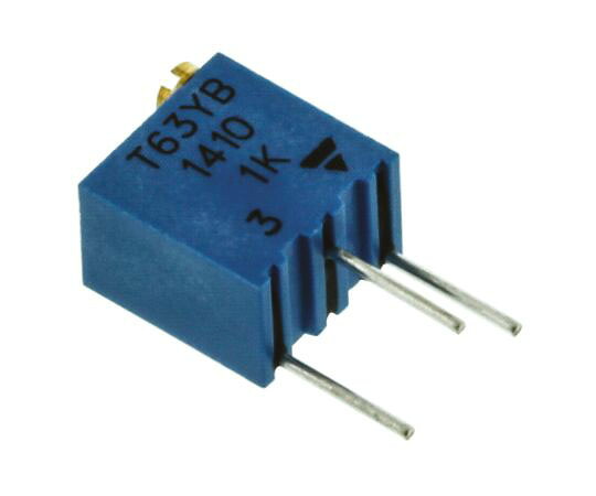 VISHAY 半固定抵抗器 1kΩ 0.25W 上面調整 14 （電気的）、15 （機械的） スルーホール 1セット（50個入） T63YB102KT20 1セット(50個入)
