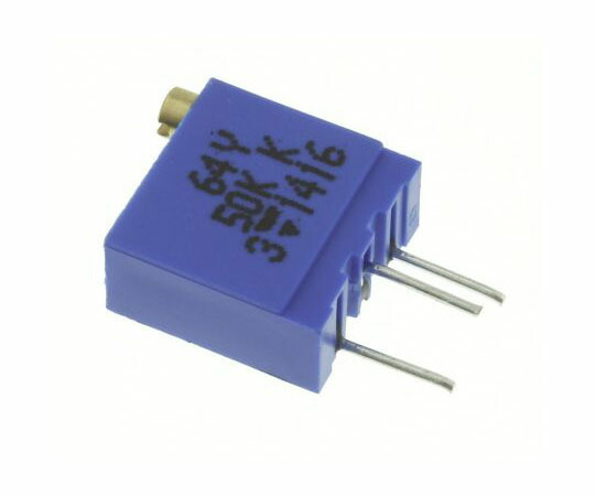 VISHAY 半固定抵抗器 50kΩ 0.5W 上面調整 19 （電気的）、22 （機械的） スルーホール 1箱（200個入） M64Y503KB40 1箱(200個入)