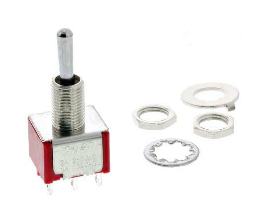 TE Connectivity トグルスイッチ （On）-Off-（On） 双極双投（DPDT） パネルマウント 5 A @ 28 V dc 1袋（100個入） 1-1825139-8 1袋(100個入)