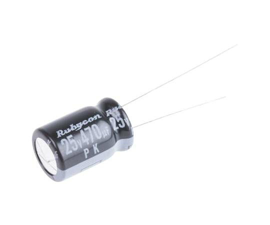 Ruby-con 電解コンデンサ 470μF 25V dc 1箱（2000個入） 25PK470MEFC8X11.5 1箱(2000個入)