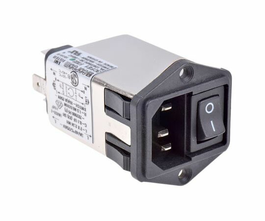 TE Connectivity IECフィルタ オス IEC規格 C14 フランジマウント Noneヒューズ 3A 250 V ac 6609113-5 1個