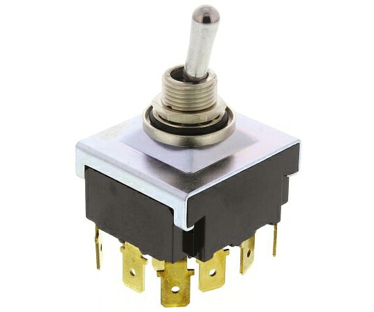 TE　Connectivity トグルスイッチ　ラッチ　4極双投（4PDT）　パネルマウント　20　A　@　250　V　ac　ハンダ端子 A4TN15W04 1個 24,431円