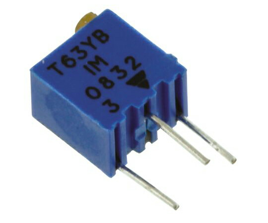 VISHAY 半固定抵抗器 1MΩ 0.25W 上面調整 14 （電気的）、15 （機械的） スルーホール 1セット（50個入） T63YB105KT20 1セット(50個入)