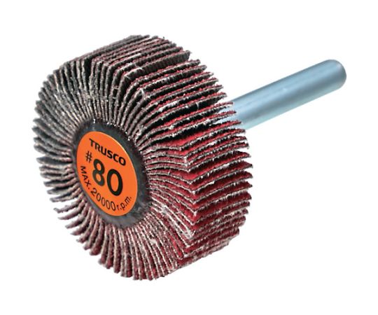 トラスコ中山 セラミックフラップホイール 軸径6mm #80 外径40×幅15×軸長40 （5個入） TCF4015-CE-80 1箱(5個入)