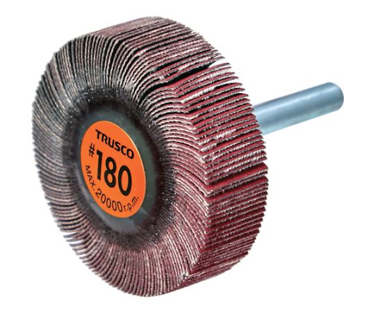 トラスコ中山 セラミックフラップホイール 軸径6mm #180 外径50×幅15×軸長40 （5個入） TCF5015-CE-180 1箱(5個入)