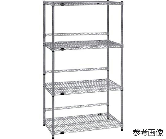 トラスコ中山 スチール製メッシュラック W905XD305XH1533 4段 バックバー付 TME-BB-5334 1台
