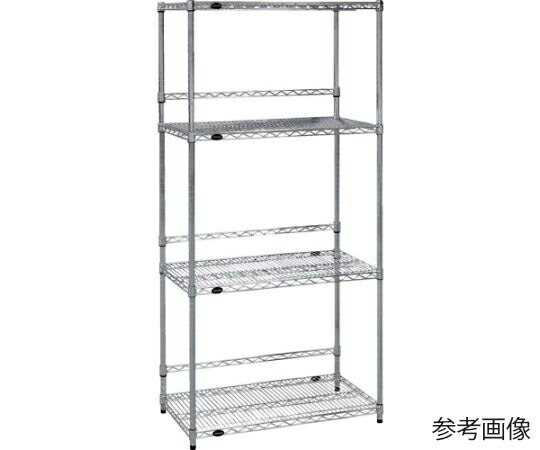 トラスコ中山 ステンレス製メッシュラック W905XD457XH1838 4段 バックバー付 TSM-BB-6344 1台