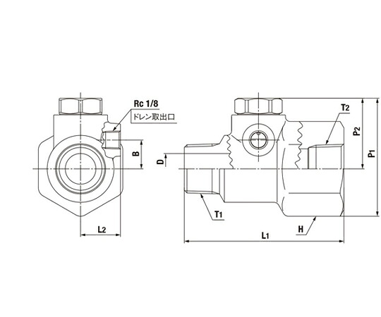 日東工器 パージアダプター 鋼材（Niめっき）NBR 滑りだしねじ大きさR1×Rc1 PAD-8FM STEEL NBR 1個