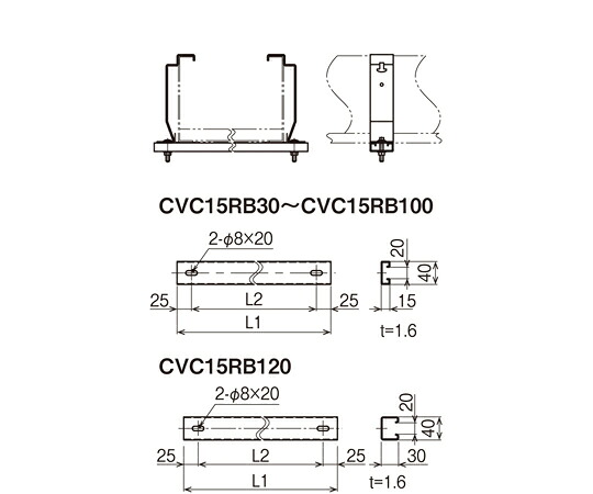 ネグロス電工 底板カバークランプ SD SD-CVC15RB80 1個