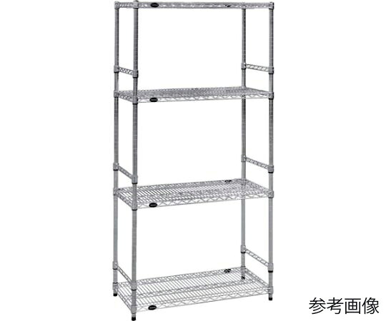 トラスコ中山 ステンレス製メッシュラック W1205XD457XH1533 4段 サイドバー付 TSM-SDB-5444 1台