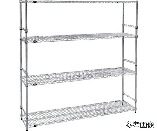 トラスコ中山 ステンレス製メッシュラック W1824XD457XH1533 4段 サイドバー付 TSM-SDB-5644 1台