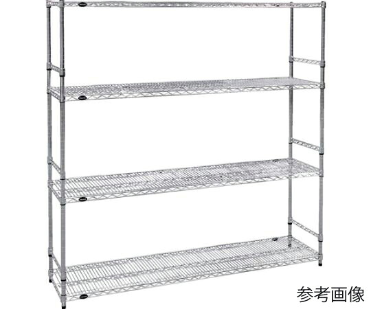 トラスコ中山 ステンレス製メッシュラック W1824XD457XH1838 4段 サイドバー付 TSM-SDB-6644 1台