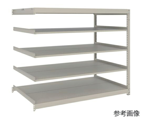 トラスコ中山 スチールラック 薄型ラック（耐荷重100Kg）1800×595×H1200 5段連結 ネオグレー UL-4665B 1台