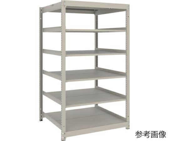 トラスコ中山 スチールラック 薄型ラック（耐荷重100Kg）1200×595×H1500 6段単体 ネオグレー UL-5466 1台