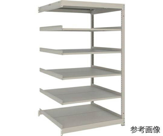 トラスコ中山 スチールラック 薄型ラック（耐荷重100Kg）1200×595×H1500 6段連結 ネオグレー UL-5466B 1台