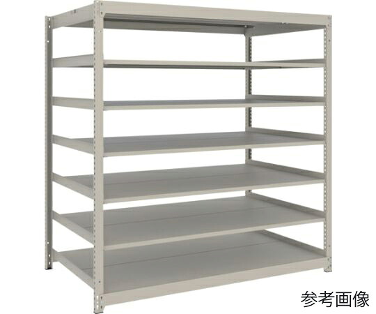 トラスコ中山 スチールラック 薄型ラック(耐荷重100Kg)1500×595×H1500 7段単体 ネオグレー UL-5567 1台