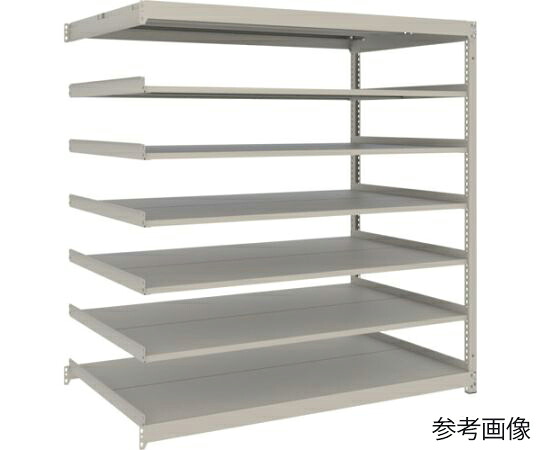 トラスコ中山 スチールラック 薄型ラック（耐荷重100Kg）1500×595×H1500 7段連結 ネオグレー UL-5567B 1台