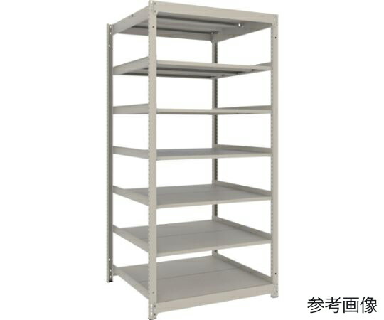 トラスコ中山 スチールラック 薄型ラック(耐荷重100Kg)900×595×H1800 7段単体 ネオグレー UL-6367 1台