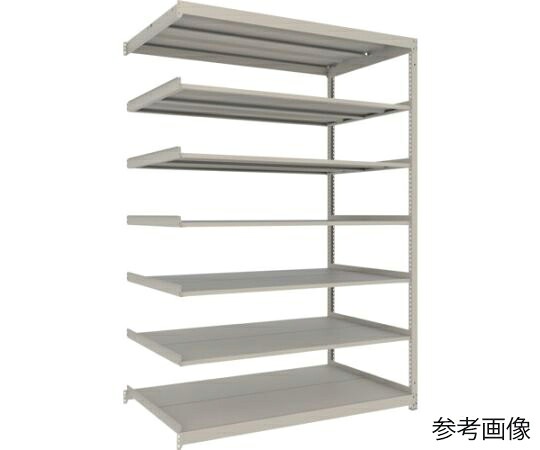 トラスコ中山 スチールラック 薄型ラック（耐荷重100Kg）1500×595×H2100 7段連結 ネオグレー UL-7567B 1台