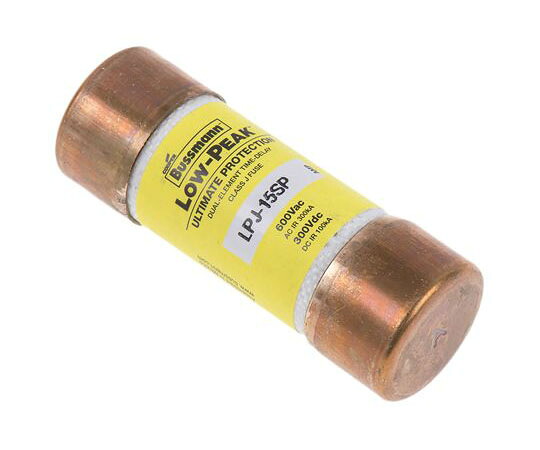 Cooper　Bussmann Eaton　/　Bussmann　（イートン/バスマン）　管ヒューズ　15A　（タイムラグ）　20　x　57mm　300　V 　600　V LPJ-15SP 1個